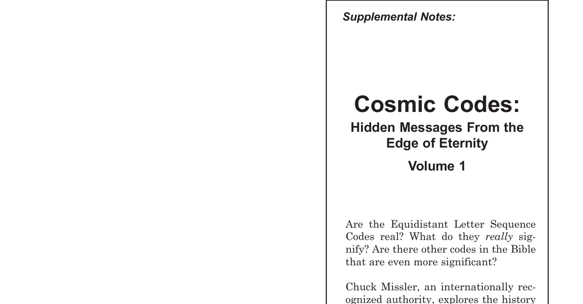 Chuck Missler   Cosmic Codes (2004)